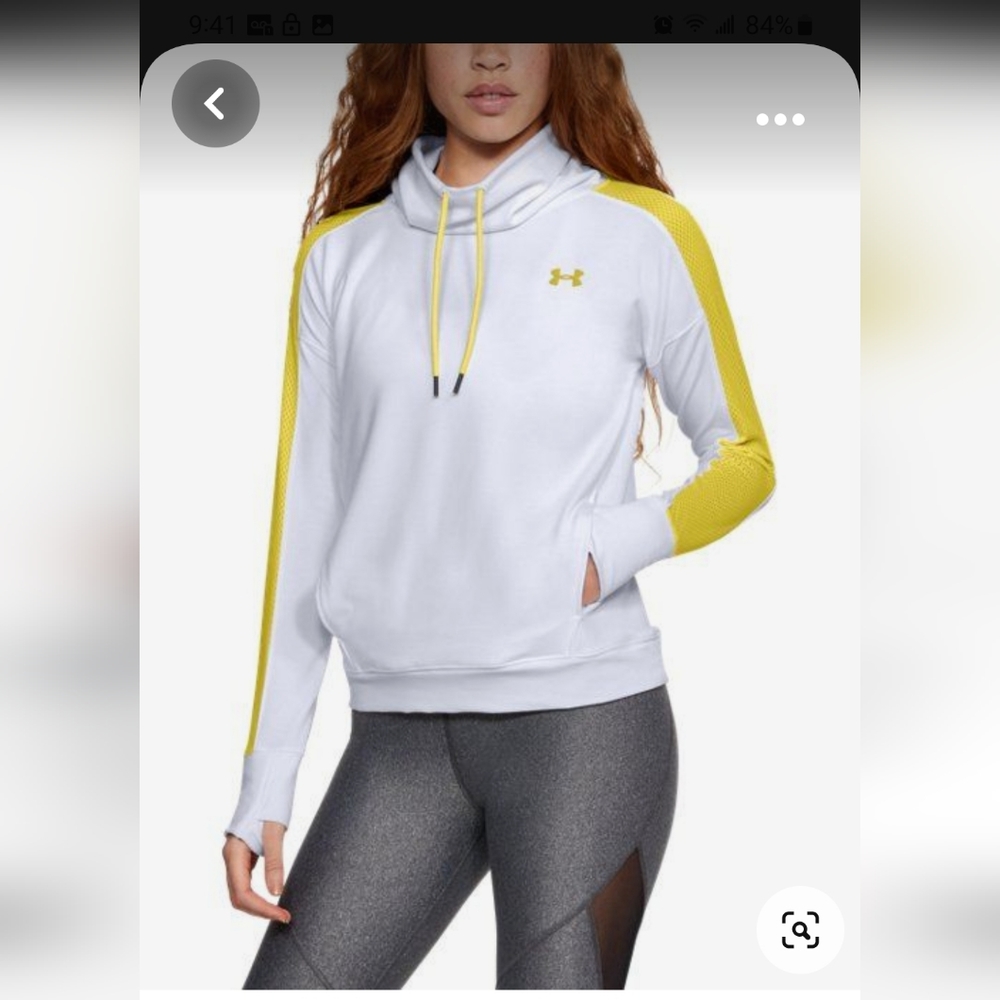 Under Armour Lightweight Fleece Funnel Neck Sweatshirt Women XS Thumbholes